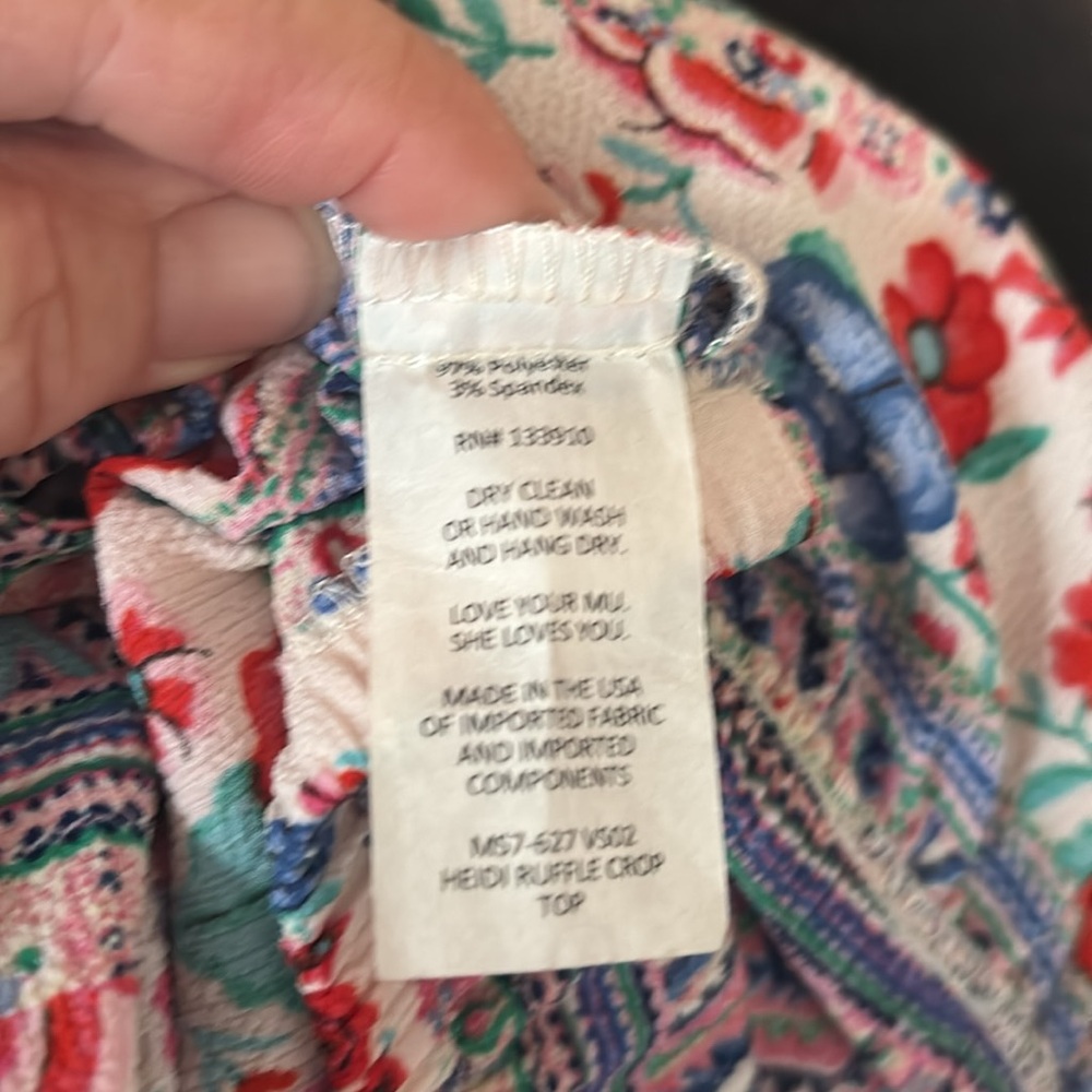 Show me Your Mumu Ruffle Crop Top size Medium - Picture 9 of 9